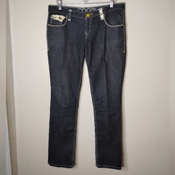 Vintage Coogi Jeans Women’s 11/12 (33) Dark Wash Animal Print Pocket Y2K 90s - Picture 3 of 16